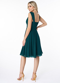 Azazie Angie Bridesmaid Dresses Pine A-Line Corset Chiffon Dress image5