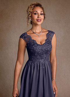Azazie Amethyst Abiti per la Madre della Sposa Abito A-Line in Pizzo Stormy image6