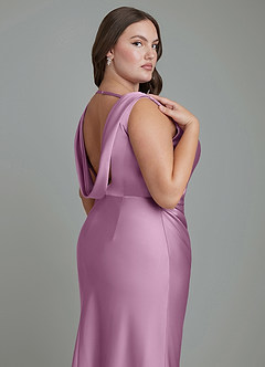 Azazie Kieryn Bridesmaid Dresses Wisteria Mermaid Pleated Stretch Satin Dress image13