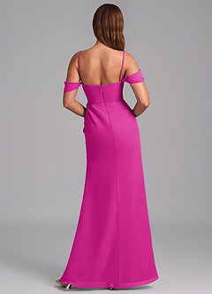 Azazie Johana Jurken voor bruidsmeisjes Converteerbaar Jurk van Chiffon met Zeemeermin Off the Shoulder Fuchsia image2