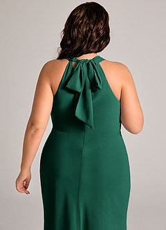 Azazie Doretta Robes de demoiselle d'honneur Robe Sirène en Mousseline de soie Plissée émeraude image12