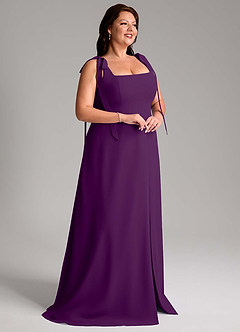 Azazie Debra Bridesmaid Dresses Grape A-Line with Pockets Chiffon Convertible Dress image15