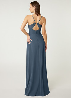 Azazie Minie Final Sale Neptune A-Line Bow Chiffon Dress image2