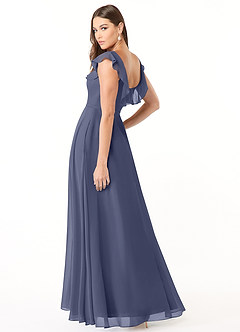 Azazie Jinny Bridesmaid Dresses Stormy A-Line Square Neckline Ruched Chiffon Dress image4
