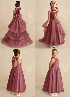Azazie Bev Flower Girl Dresses Amethyst A-Line Convertible Tulle Dress image2