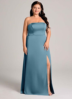 Azazie Wren Bridesmaid Dresses Bermuda A-Line Strapless Stretch Satin Convertible Dress image11
