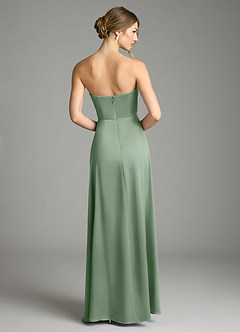 Azazie Wren Bridesmaid Dresses Matcha A-Line Strapless Stretch Satin Convertible Dress image7
