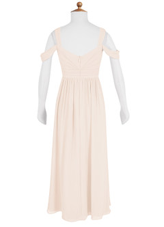 Azazie Lianne Junior Rose Petal A-Line Off the Shoulder Chiffon Dress image16
