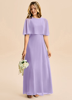 Azazie Maris Junior Linia A Szyfon Długość podłogi Młodsza druhna Sukienka image6