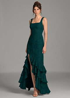 Azazie Apolline Bridesmaid Dresses Pine Mermaid Corset Floral Burnout Dress image3