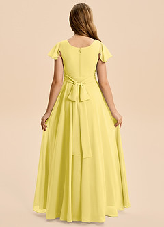Azazie Cady Junior Canary A-Line Pleated Chiffon Dress image2