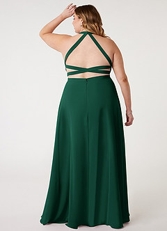 Azazie Clarice Bridesmaid Dresses Emerald A-Line Halter Chiffon Dress image9