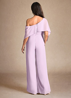 Azazie Halima Mother of the Bride Dresses Frosted Lilac Jumpsuit/Pantsuit Side Slit Chiffon Dress image3