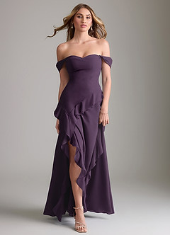 Azazie Sloane Bridesmaid Dresses Plum A-Line Sweetheart Neckline Chiffon Dress image5