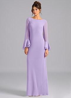 Azazie Leone Bridesmaid Dresses Lilac Mermaid Corset Chiffon Dress image5