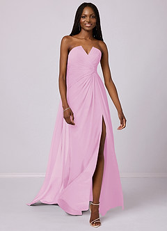 Barbie ♥ Azazie Bridesmaid Dresses Mermaid Strapless Chiffon Court Train Dress image6