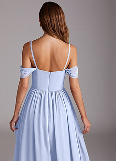 Azazie Calianna Brautjungfernkleider Wandelbar A-Linie Schulterfrei Chiffon Kleid Eis image9