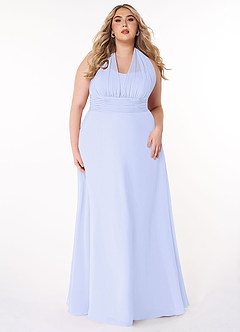 Azazie Fifi Abiti da Damigella Abito Convertibile A-Line in Chiffon Senza Cinturino Lavanda image12