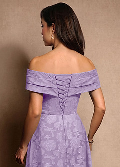 Azazie New Britain Mère de la mariée Robes Robe Trapèze en Blumen-Burnout Plissée Lilas image8
