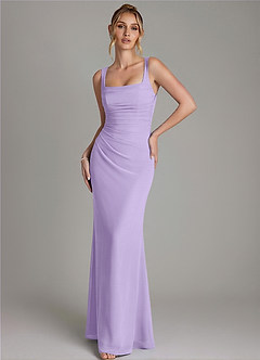 Azazie Agustina Bridesmaid Dresses Lilac Mermaid Corset Chiffon Dress image4