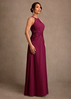 Azazie Georgie Mother of the Bride Dresses Burgundy A-Line Lace Chiffon Dress image2