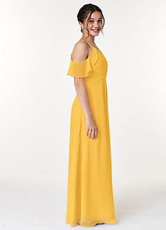 Azazie Dakota A-Line Off the Shoulder Chiffon Floor-Length Junior Bridesmaid Dress image3