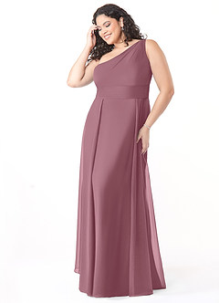Azazie Dallas Bridesmaid Dresses Vintage Mauve A-Line One Shoulder Chiffon Dress image8