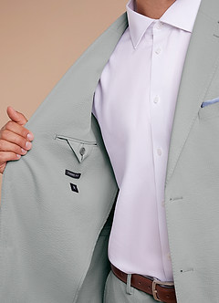 front Miles Light Grey Seersucker Suit Jacket