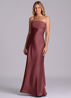 Azazie Ailanie Brudtärnklänningar Klä av Tubklänning i Stretch Satin Axelbandslös Merlot image1