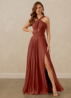 Christian Siriano Bridal for Azazie 1009 Bridesmaid Dresses Auburn A-Line Pleated Chiffon Dress image2