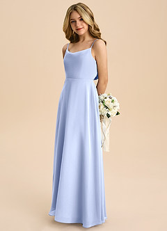 Azazie Shale Junior Robe Trapèze en Mousseline de soie Arc Eis image6