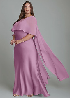 Azazie Stefania Bridesmaid Dresses Wisteria A-Line Stretch Satin Dress image10