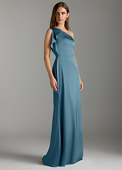 Azazie Rinna Bridesmaid Dresses Bermuda Mermaid Ruched Stretch Satin Dress image3