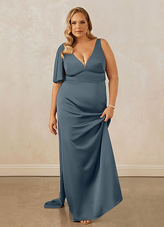 Christian Siriano Bridal for Azazie 1011 Bridesmaid Dresses Twilight Mermaid Bow Stretch Satin Dress image16