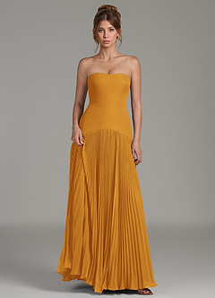 Azazie Yuliana Bridesmaid Dresses Butterscotch A-Line Strapless Chiffon Dress image6