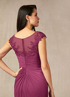 Azazie Oliniana Mother of the Bride Dresses Mulberry Mermaid Lace Mesh Dress image4
