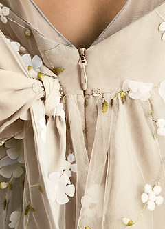 Azazie Elowen Flower Girl Dresses Champagne A-Line Sweetheart Neckline Lace Dress image7