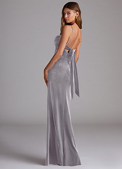 Azazie Mai Bridesmaid Dresses French Lilac Sheath Sweetheart Neckline Velvet Dress image2
