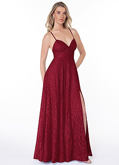 Azazie Dellana Bridesmaid Dresses A-Line Lace Floor-Length Dress image5