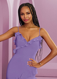 Barbie ♥ Azazie Brautjungfernkleider Etui Chiffon Kleid Tahiti image7