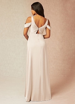Azazie Rhea Maternity Bridesmaid Dresses A-Line Off-The-Shouler Pleated Stretch Satin Floor-Length Dress image2