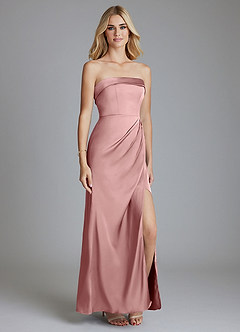 Azazie Aretha Bridesmaid Dresses Dusty Rose A-Line Strapless Stretch Satin Convertible Dress image3