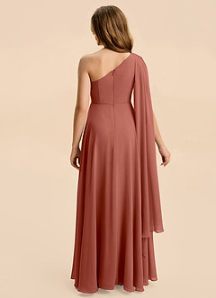 Azazie Averie Junior Auburn A-Line Pleated Chiffon Dress image3