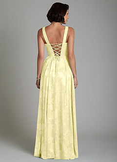 Azazie Persia Robes de demoiselle d'honneur Robe Trapèze en Jacquard floral dévoré Corset Sorbet Citron image2