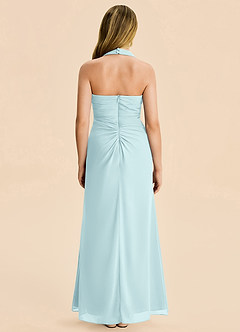 Azazie Destiny Junior Sea Glass Sheath Ruched Chiffon Dress image2