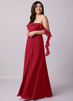 Barbie ♥ Azazie 신부 들러리 드레스 A라인 쉬폰 플로어 길이 드레스 image11