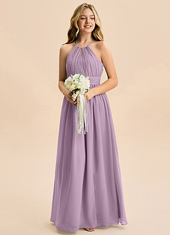 Azazie Noelle Junior Wisteria A-Line Pleated Chiffon Dress image5