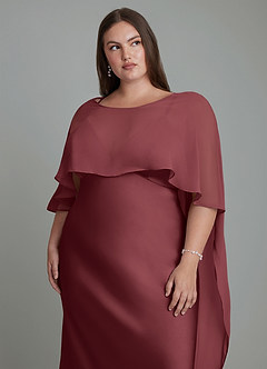 Azazie Stefania Brautjungfernkleider A-Linie Stretch-Satin Kleid Merlot image14