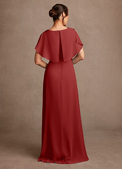 Azazie Frieda Mère de la mariée Robes Robe Trapèze en Mousseline de soie Appliqué Rouille image3