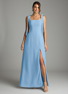 Azazie Debra Bridesmaid Dresses Powder Blue A-Line with Pockets Chiffon Convertible Dress image7
